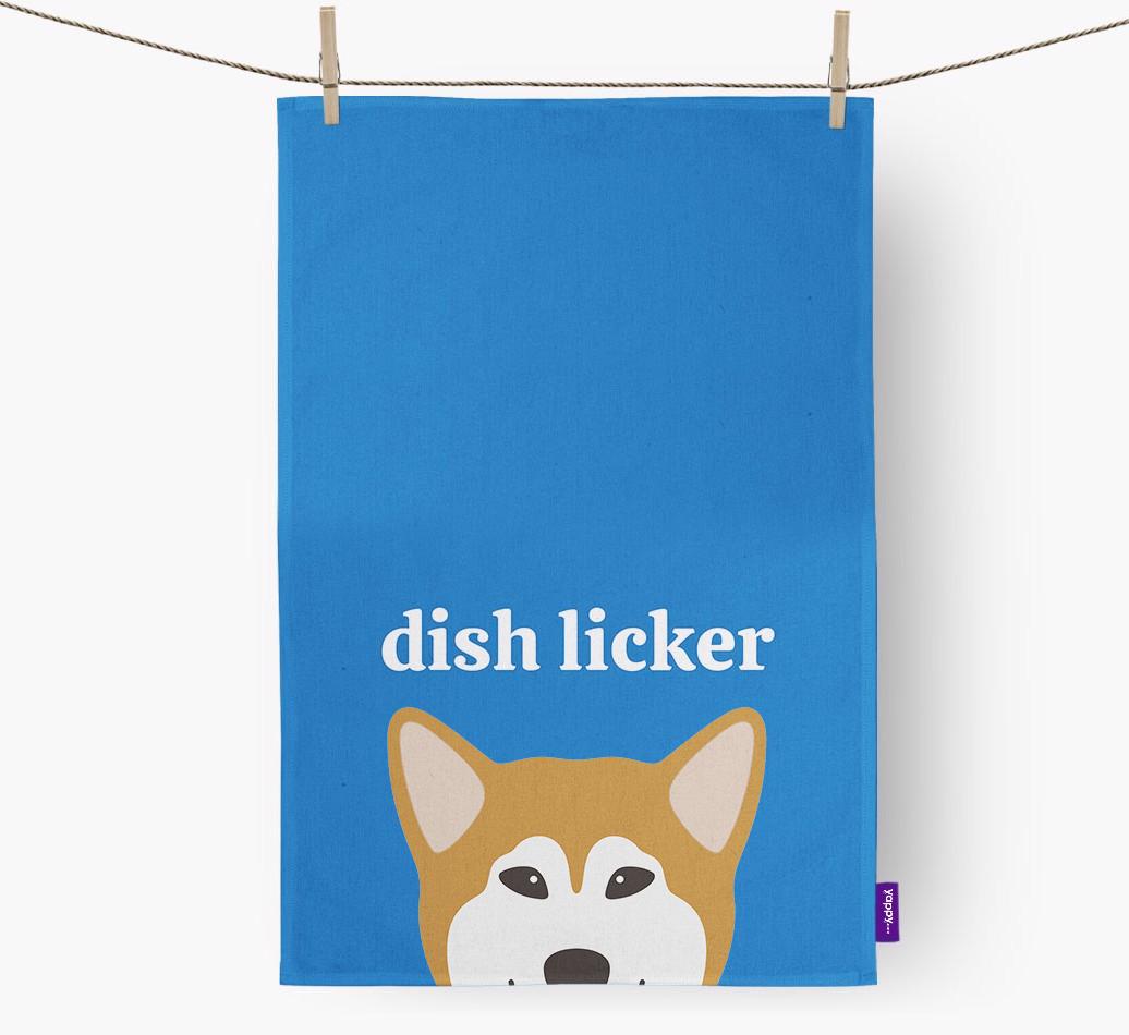 'Dish Licker' - Personalized {breedFullName} Dish Towel