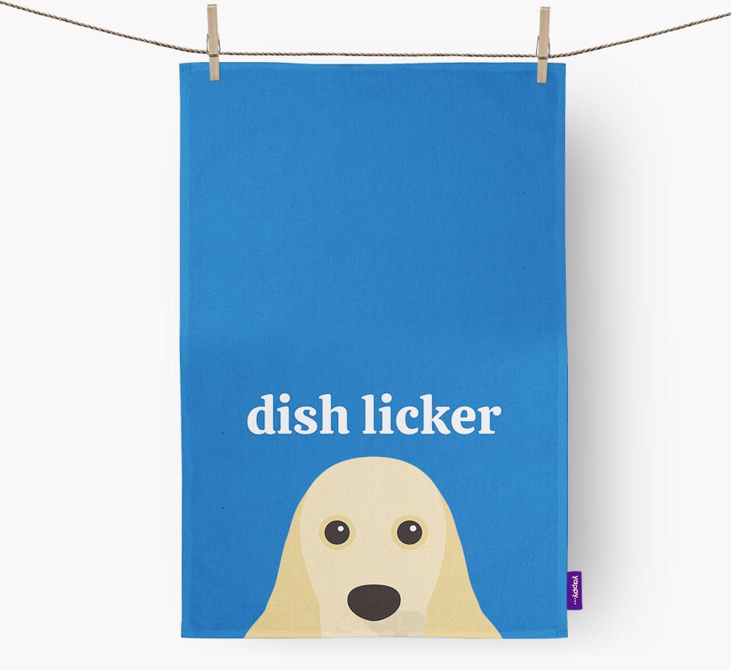 'Dish Licker' - Personalized {breedFullName} Dish Towel
