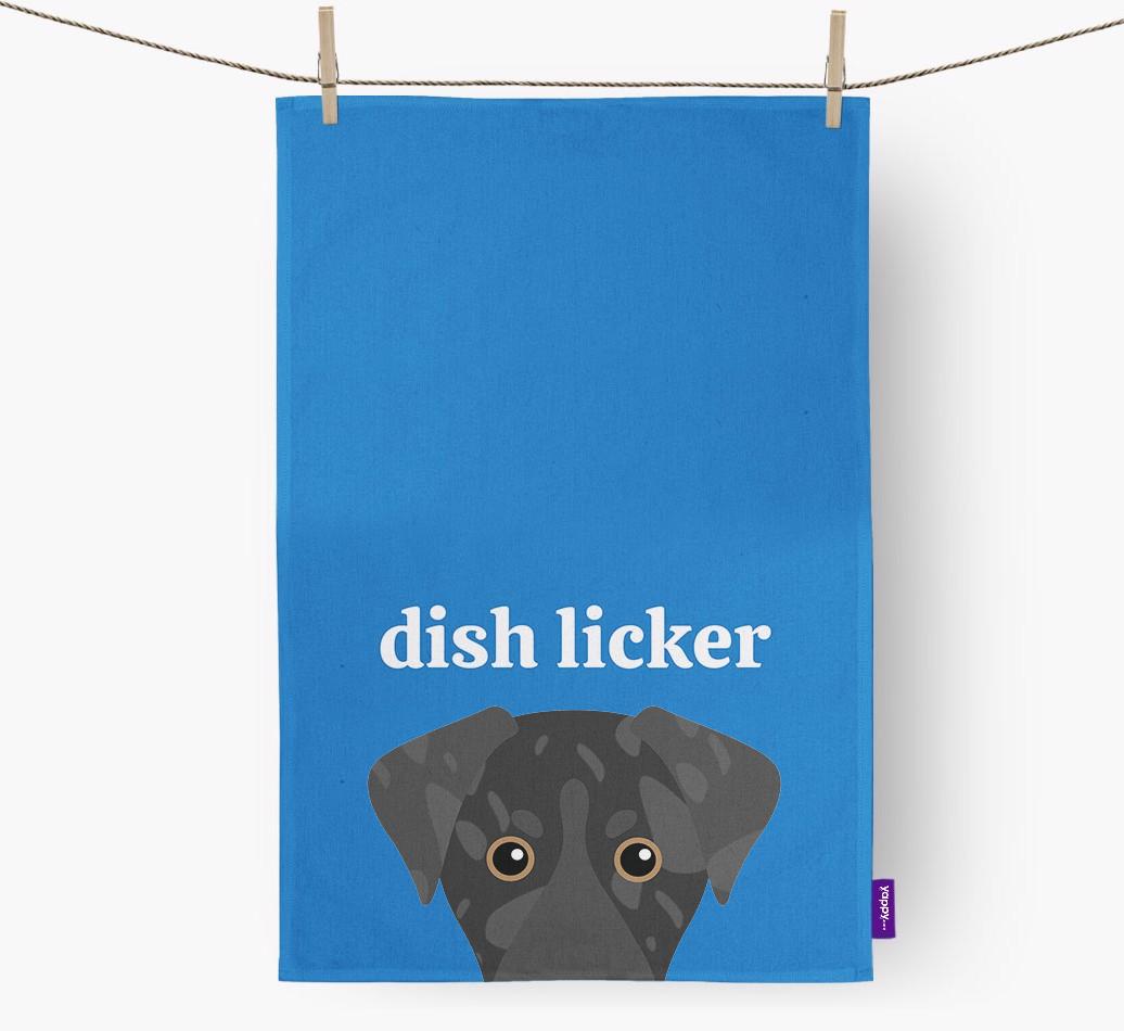 'Dish Licker' - Personalized {breedFullName} Dish Towel