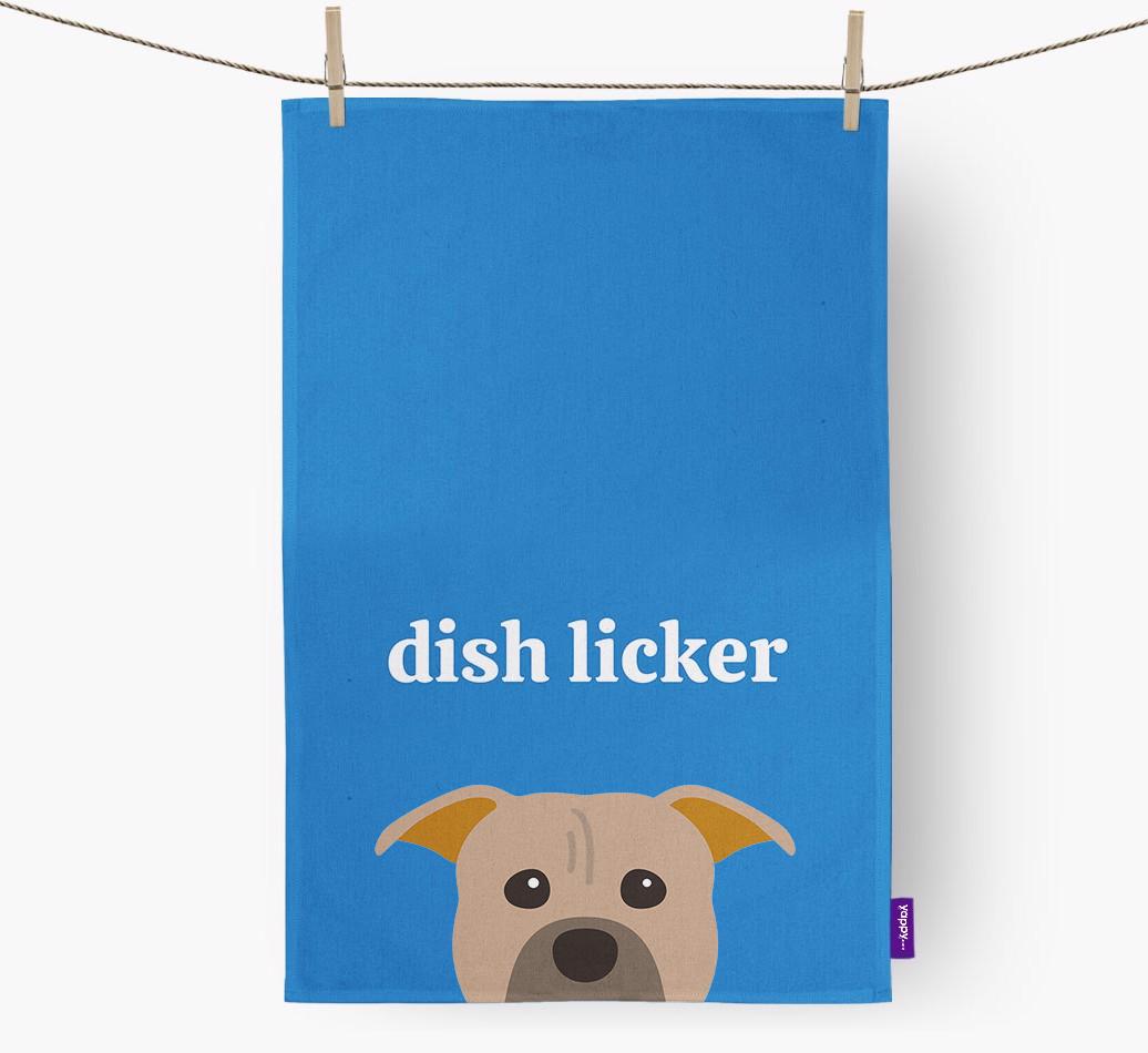'Dish Licker' - Personalized {breedFullName} Dish Towel