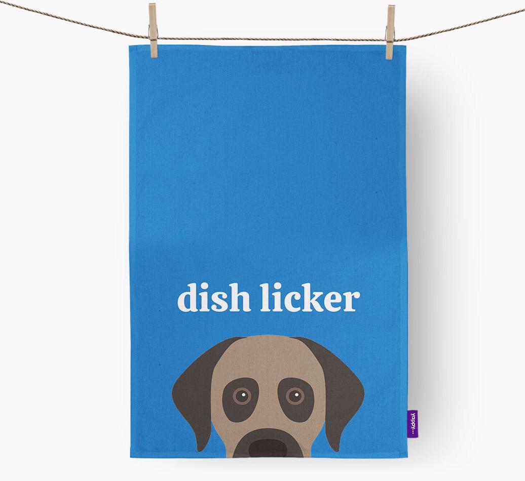 'Dish Licker' - Personalized {breedFullName} Dish Towel
