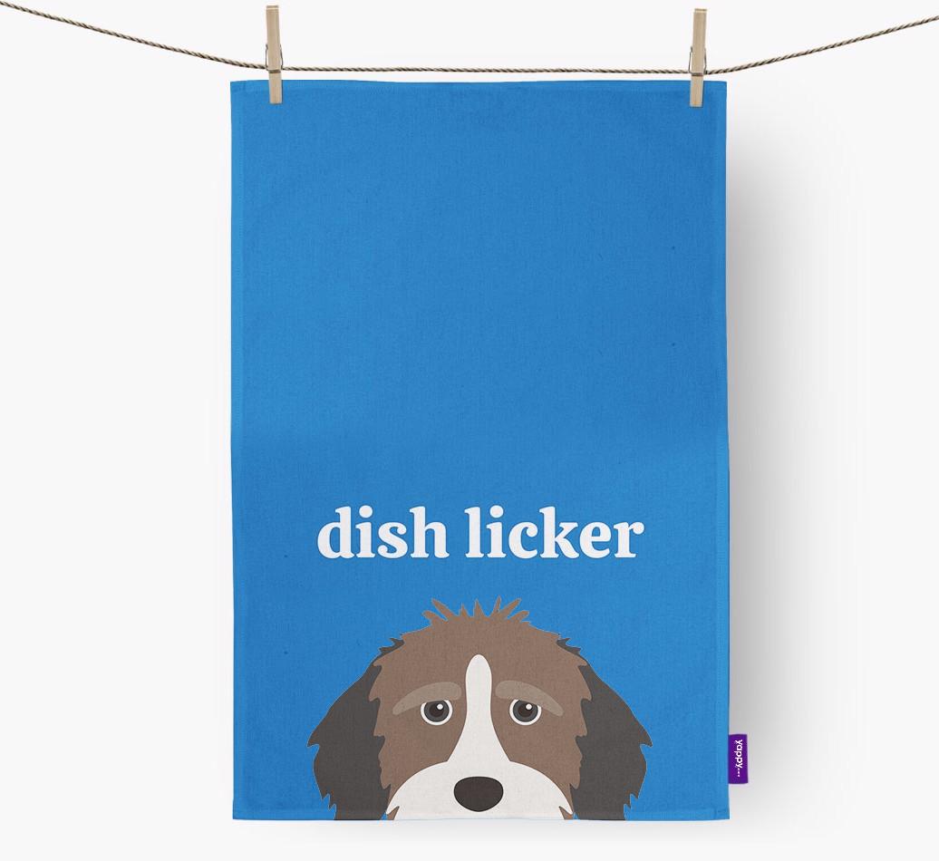 'Dish Licker' - Personalized {breedFullName} Dish Towel