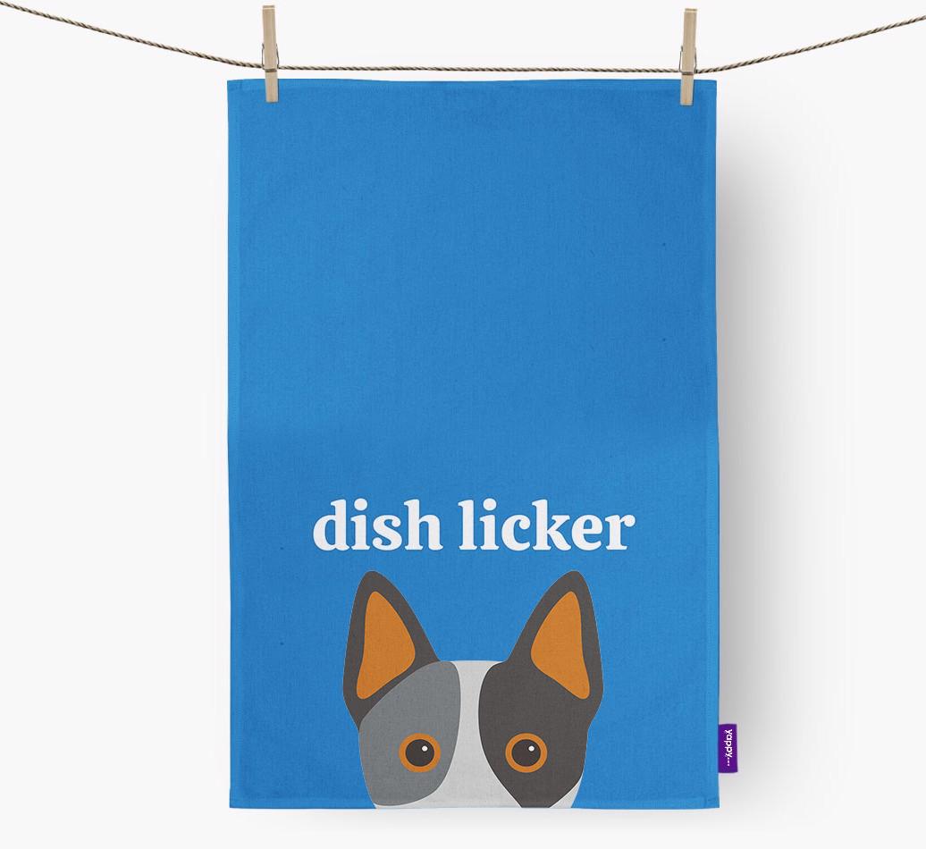 'Dish Licker' - Personalized {breedFullName} Dish Towel