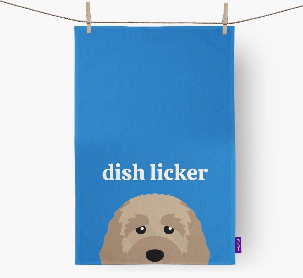 'Dish Licker' - Personalized {breedFullName} Dish Towel