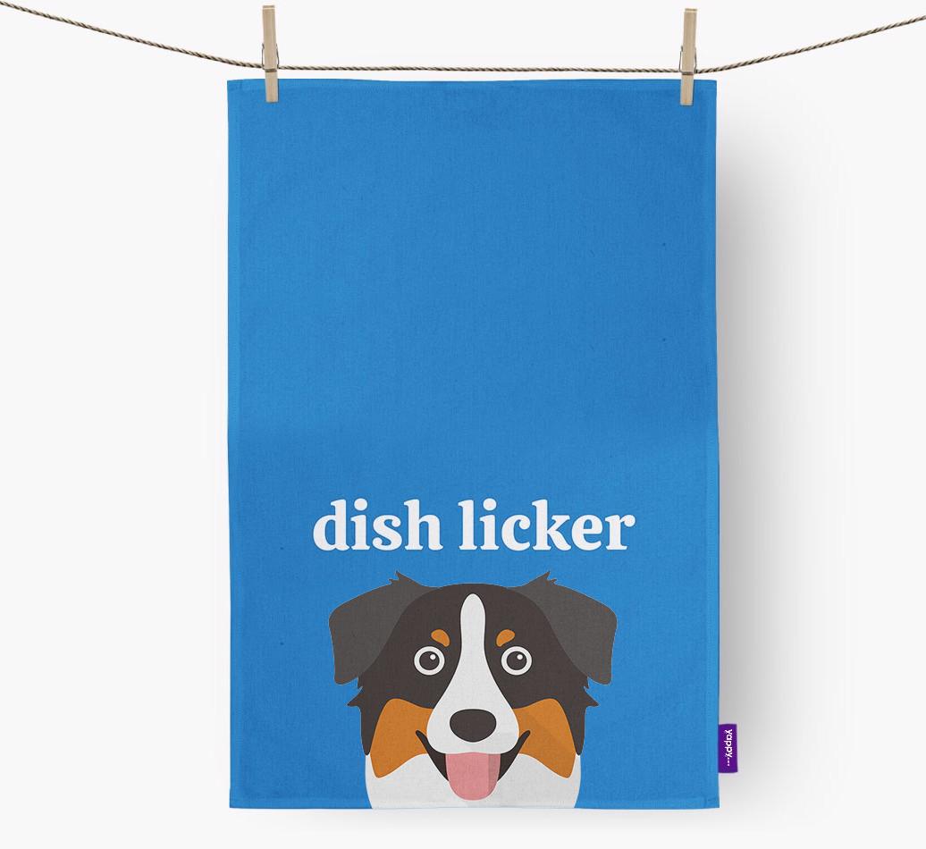 'Dish Licker' - Personalized {breedFullName} Dish Towel