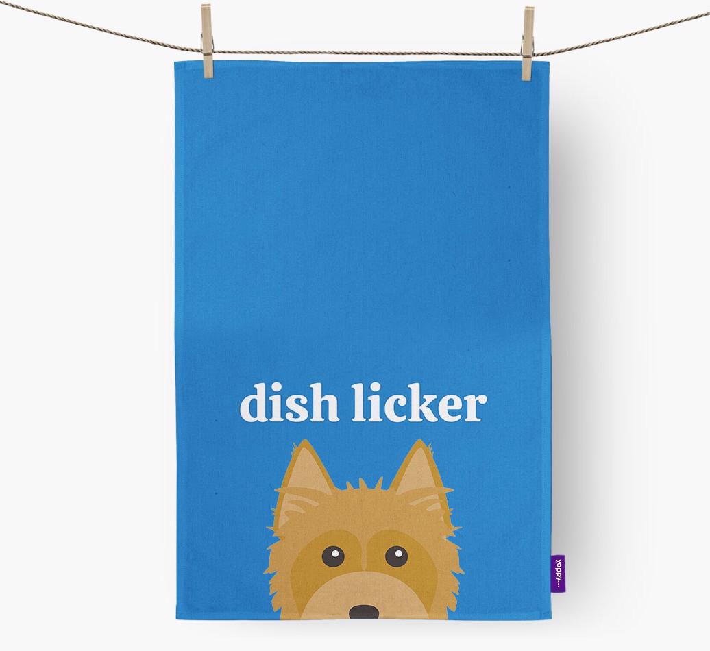 'Dish Licker' - Personalized {breedFullName} Dish Towel