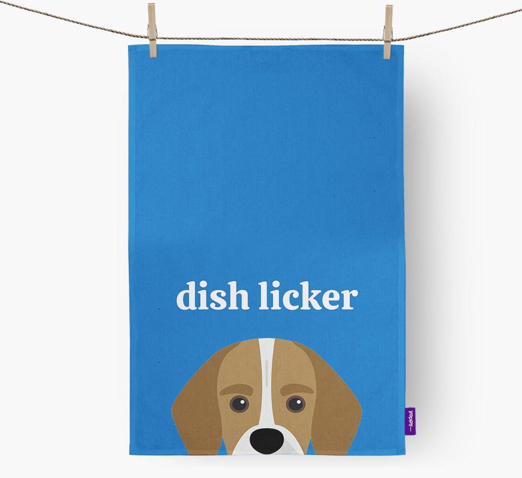 'Dish Licker' - Personalized {breedFullName} Dish Towel