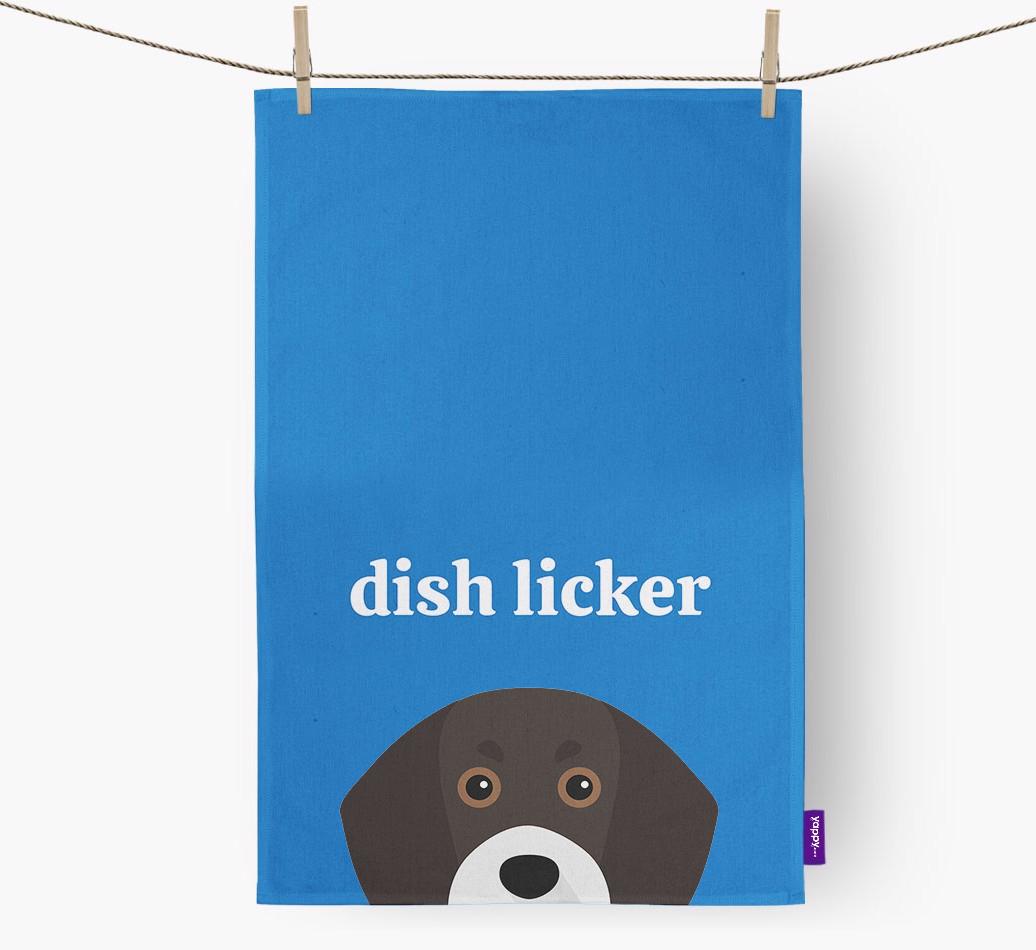 'Dish Licker' - Personalized {breedFullName} Dish Towel