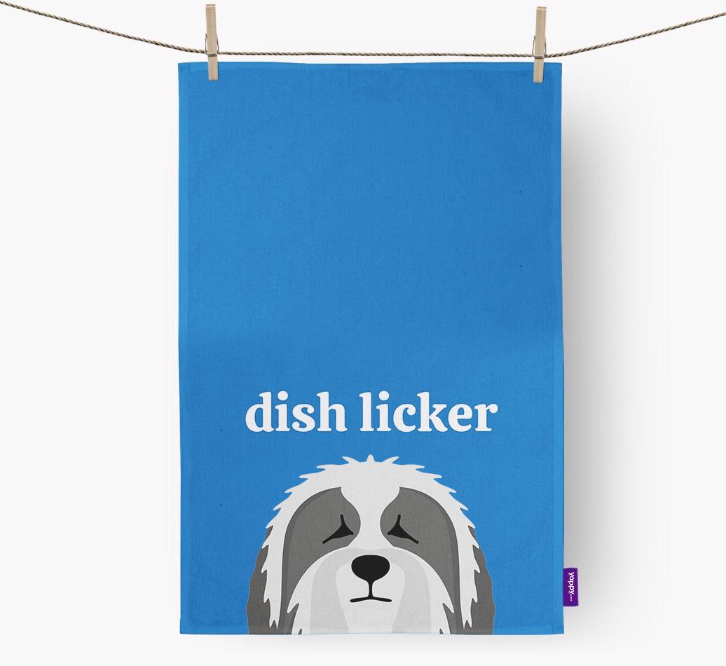 'Dish Licker' - Personalized {breedFullName} Dish Towel