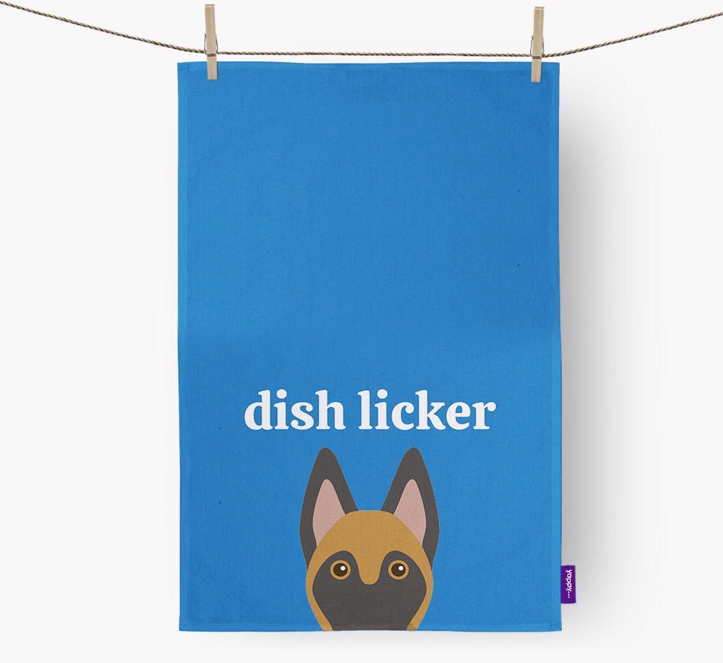 'Dish Licker' - Personalized {breedFullName} Dish Towel