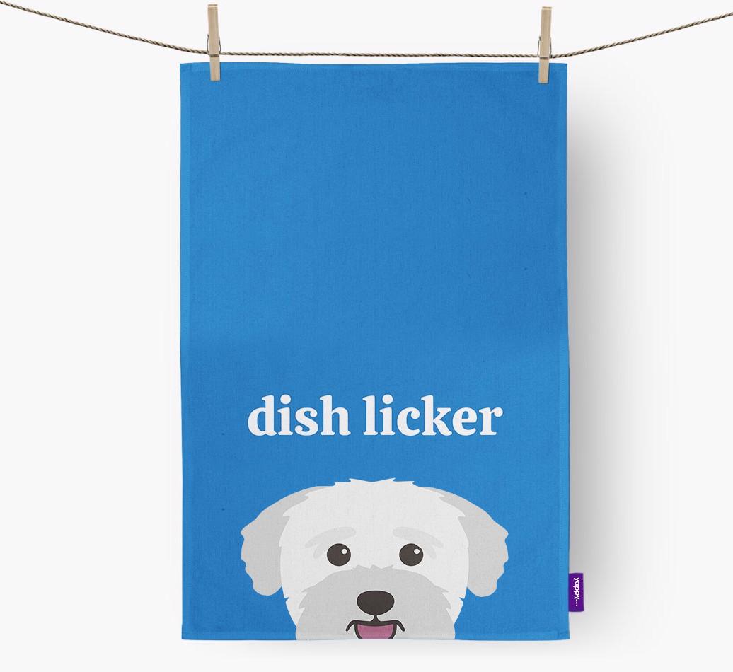 'Dish Licker' - Personalised {breedFullName} Tea Towel