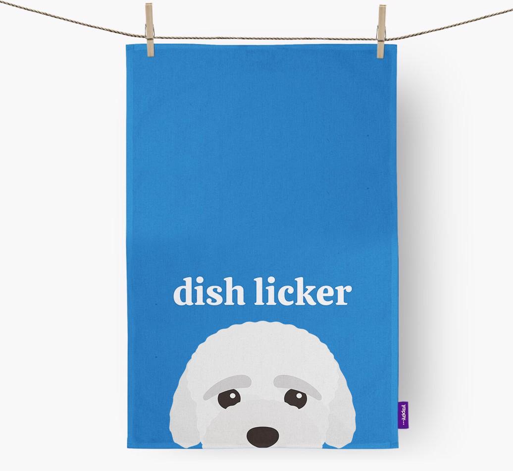 'Dish Licker' - Personalized {breedFullName} Dish Towel