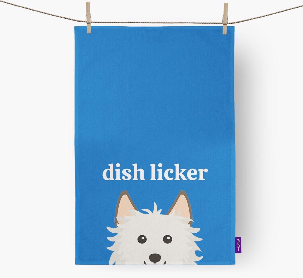 'Dish Licker' - Personalized {breedFullName} Dish Towel