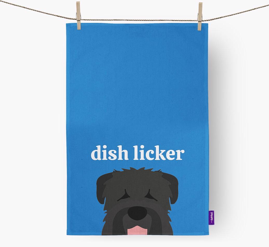 'Dish Licker' - Personalized {breedFullName} Dish Towel