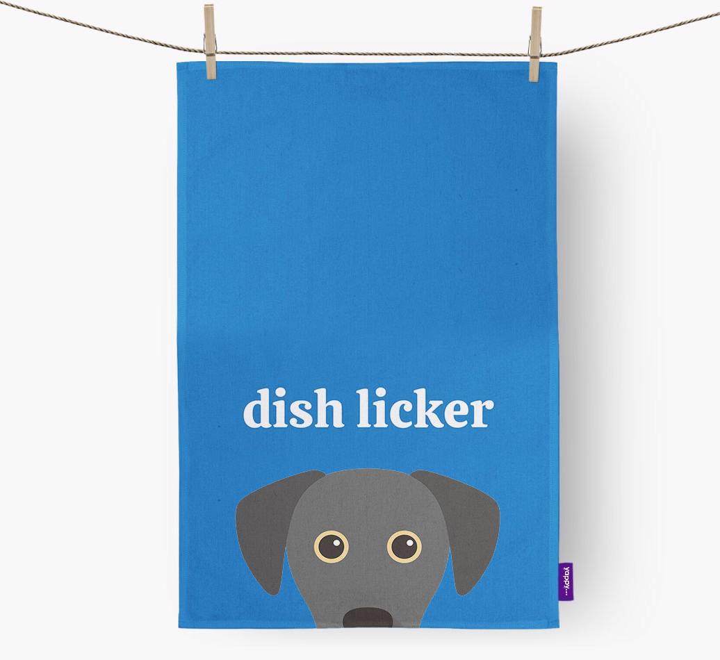 'Dish Licker' - Personalized {breedFullName} Dish Towel