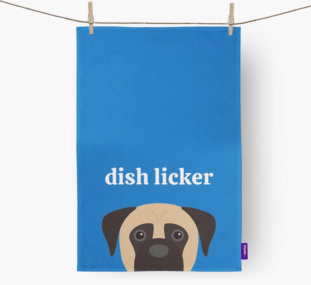 'Dish Licker' - Personalized {breedFullName} Dish Towel