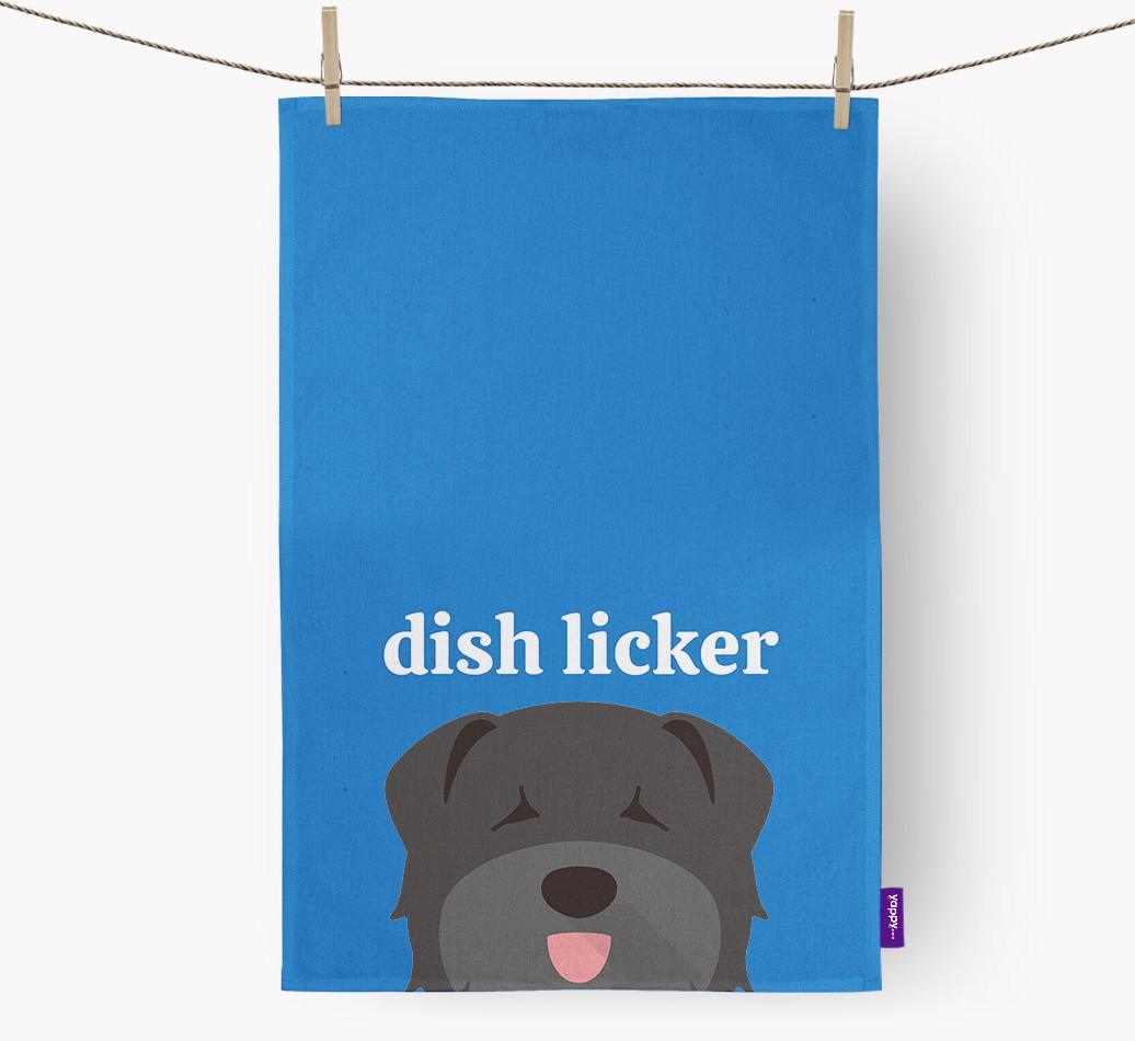 'Dish Licker' - Personalized {breedFullName} Dish Towel