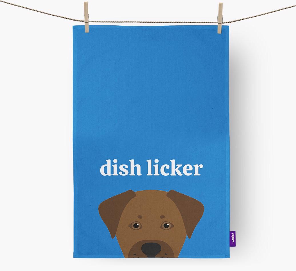 'Dish Licker' - Personalized {breedFullName} Dish Towel