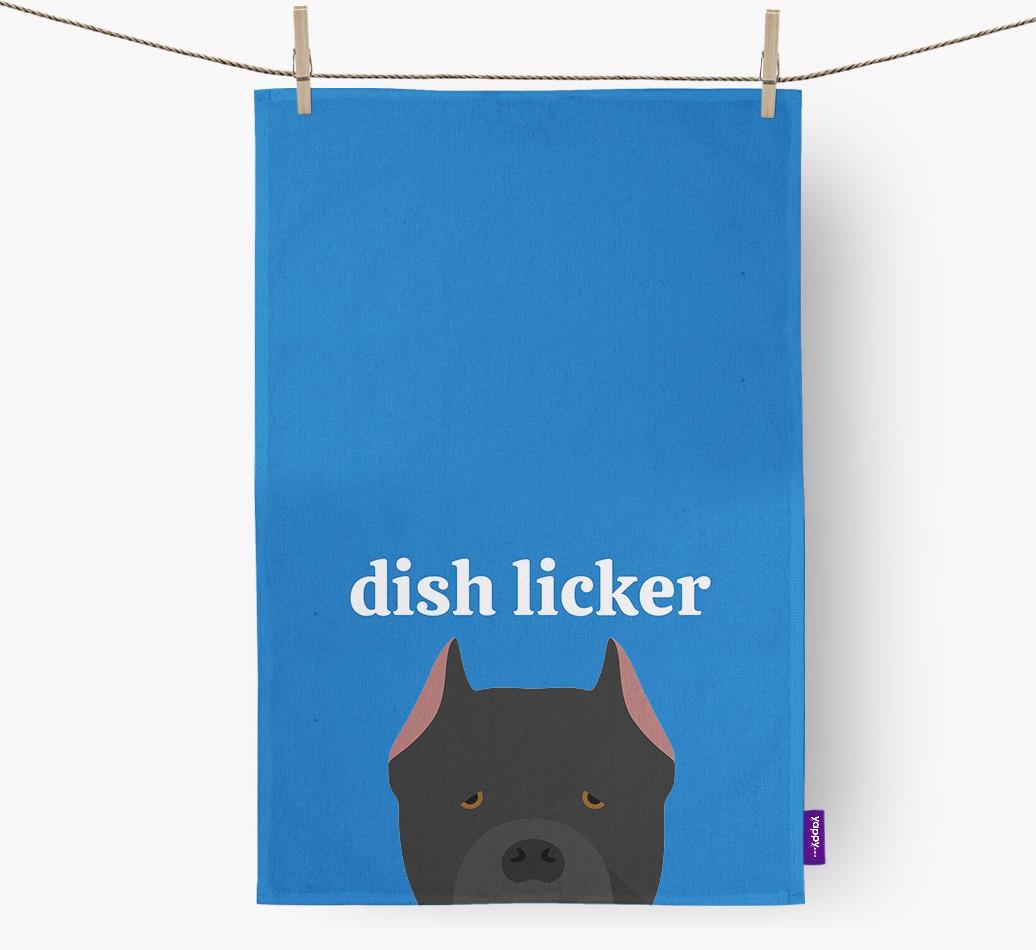 'Dish Licker' - Personalized {breedFullName} Dish Towel