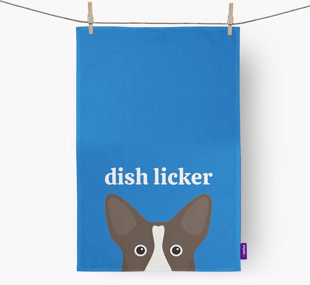 'Dish Licker' - Personalized {breedFullName} Dish Towel