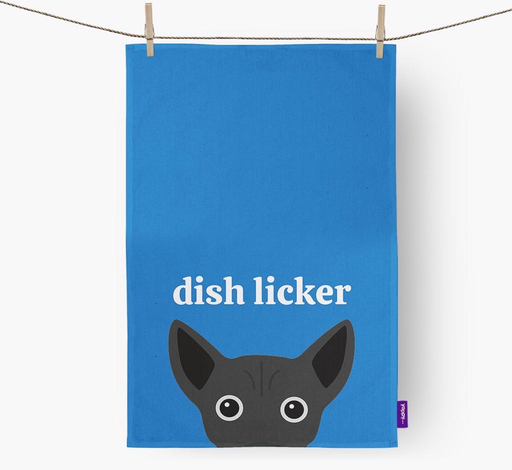 'Dish Licker' - Personalized {breedFullName} Dish Towel
