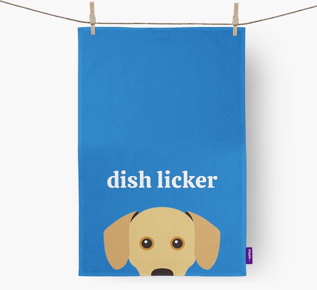 'Dish Licker' - Personalized {breedFullName} Dish Towel