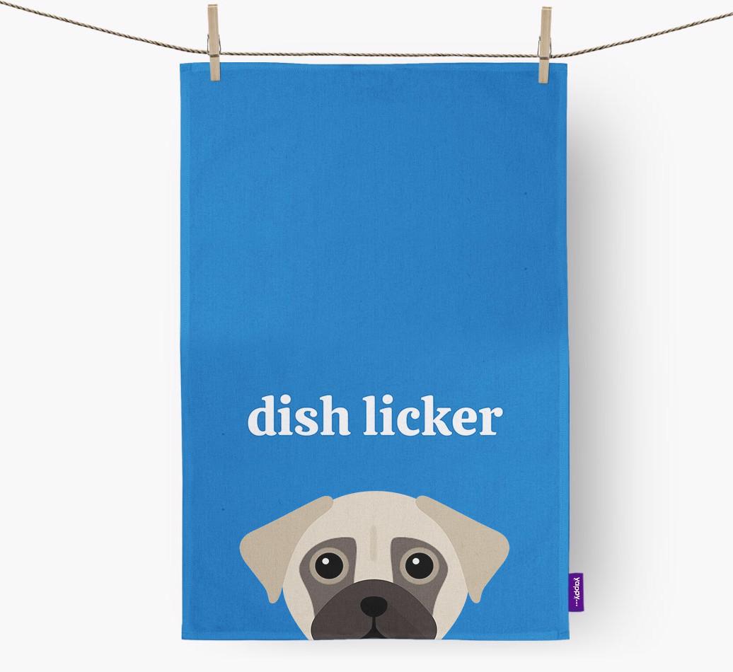 'Dish Licker' - Personalized {breedFullName} Dish Towel