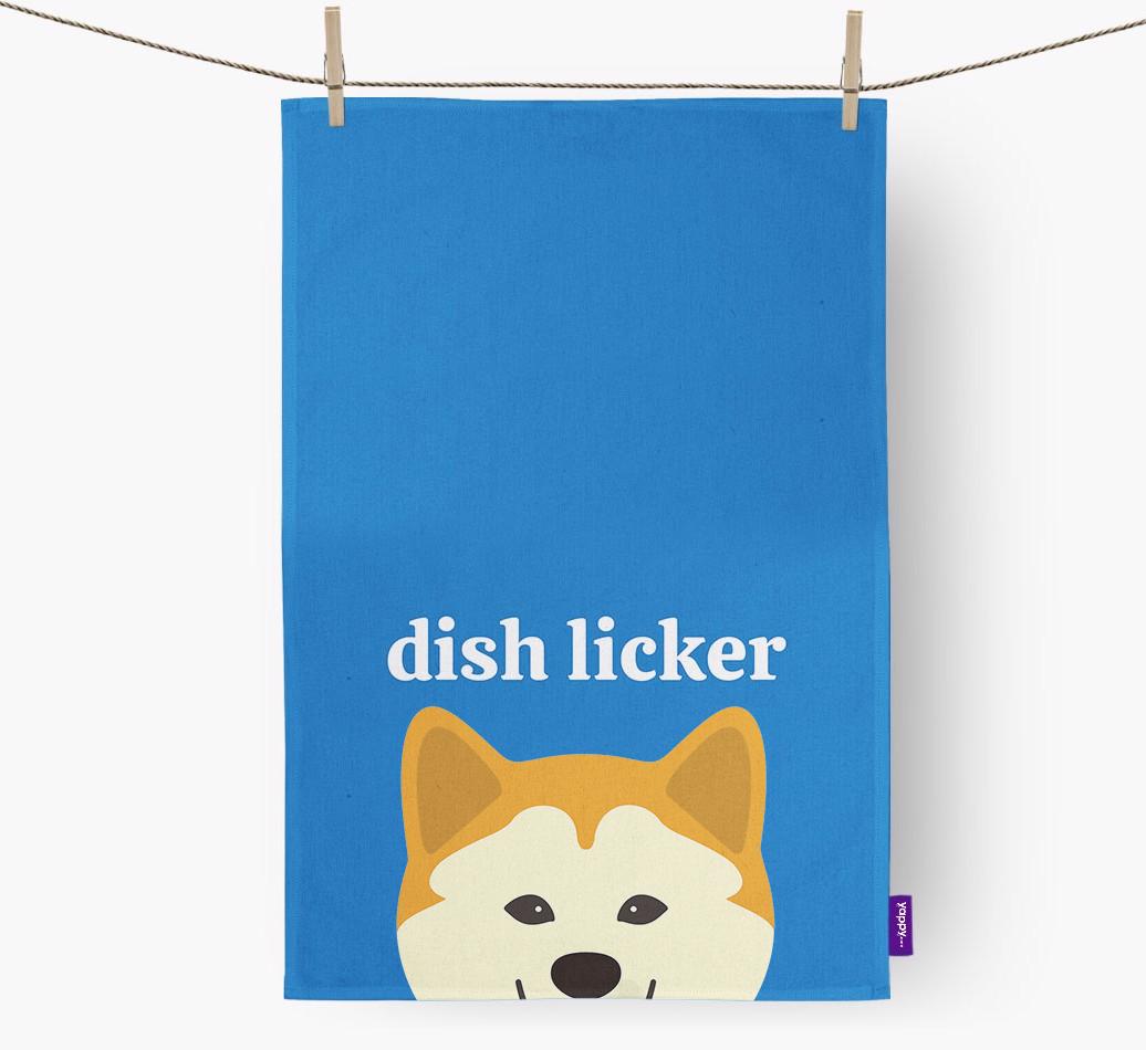'Dish Licker' - Personalized {breedFullName} Dish Towel
