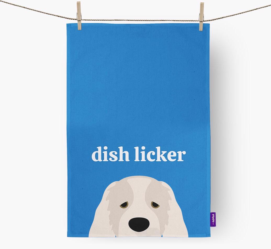 'Dish Licker' - Personalized {breedFullName} Dish Towel
