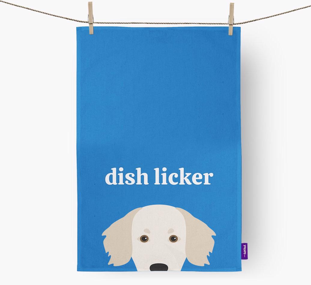 'Dish Licker' - Personalized {breedFullName} Dish Towel