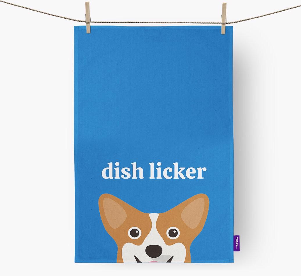 'Dish Licker' - Personalized {breedFullName} Dish Towel