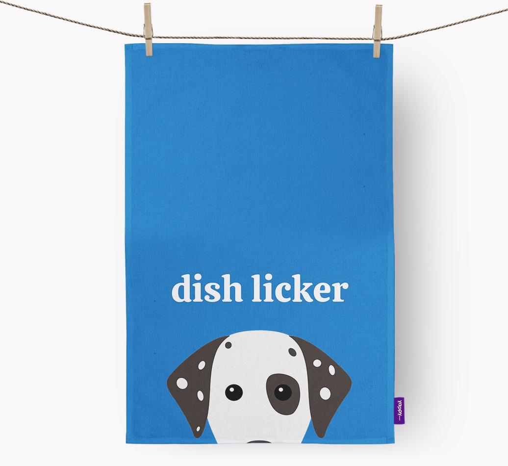 'Dish Licker' - Personalized {breedFullName} Dish Towel