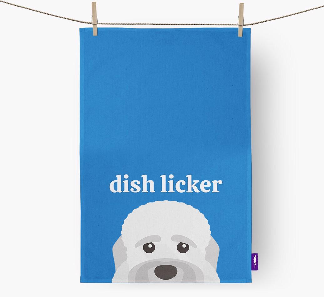 'Dish Licker' - Personalized {breedFullName} Dish Towel