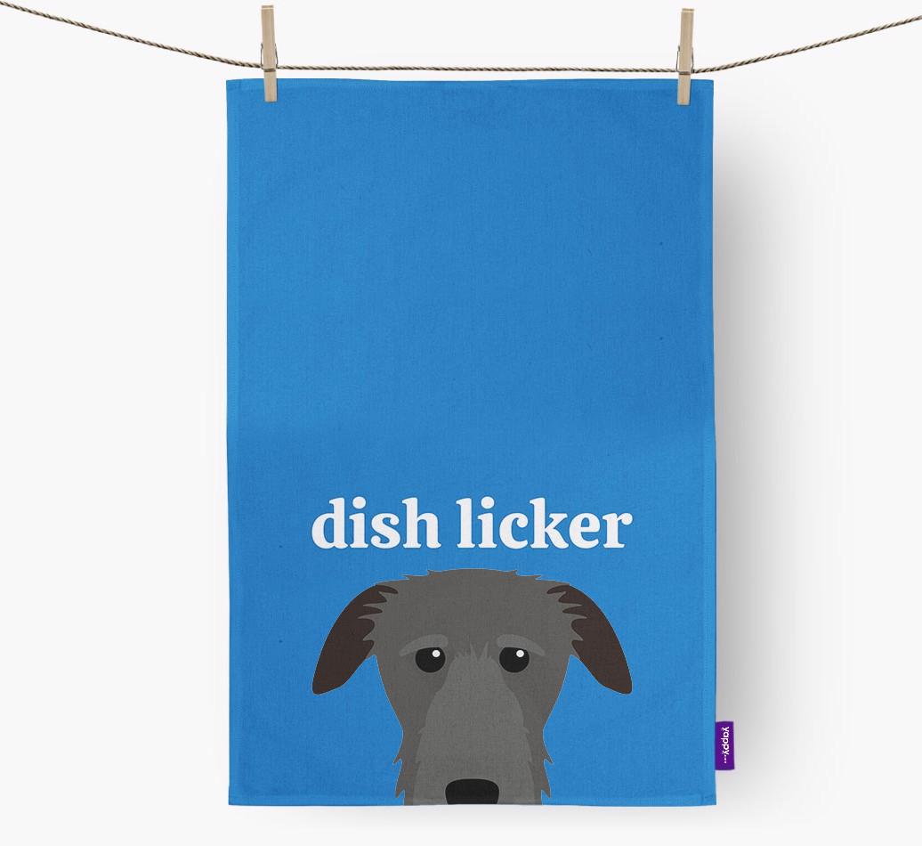 'Dish Licker' - Personalized {breedFullName} Dish Towel