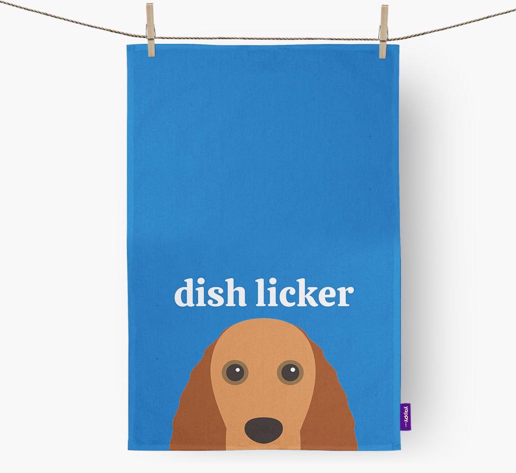 'Dish Licker' - Personalized {breedFullName} Dish Towel
