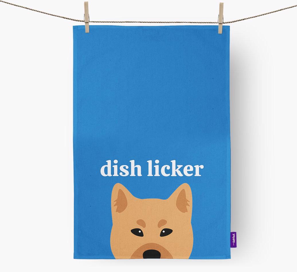 'Dish Licker' - Personalized {breedFullName} Dish Towel