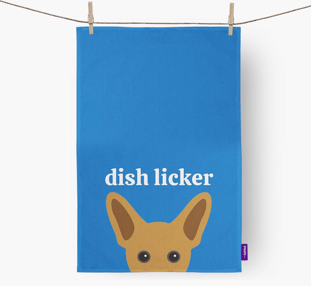 'Dish Licker' - Personalized {breedFullName} Dish Towel