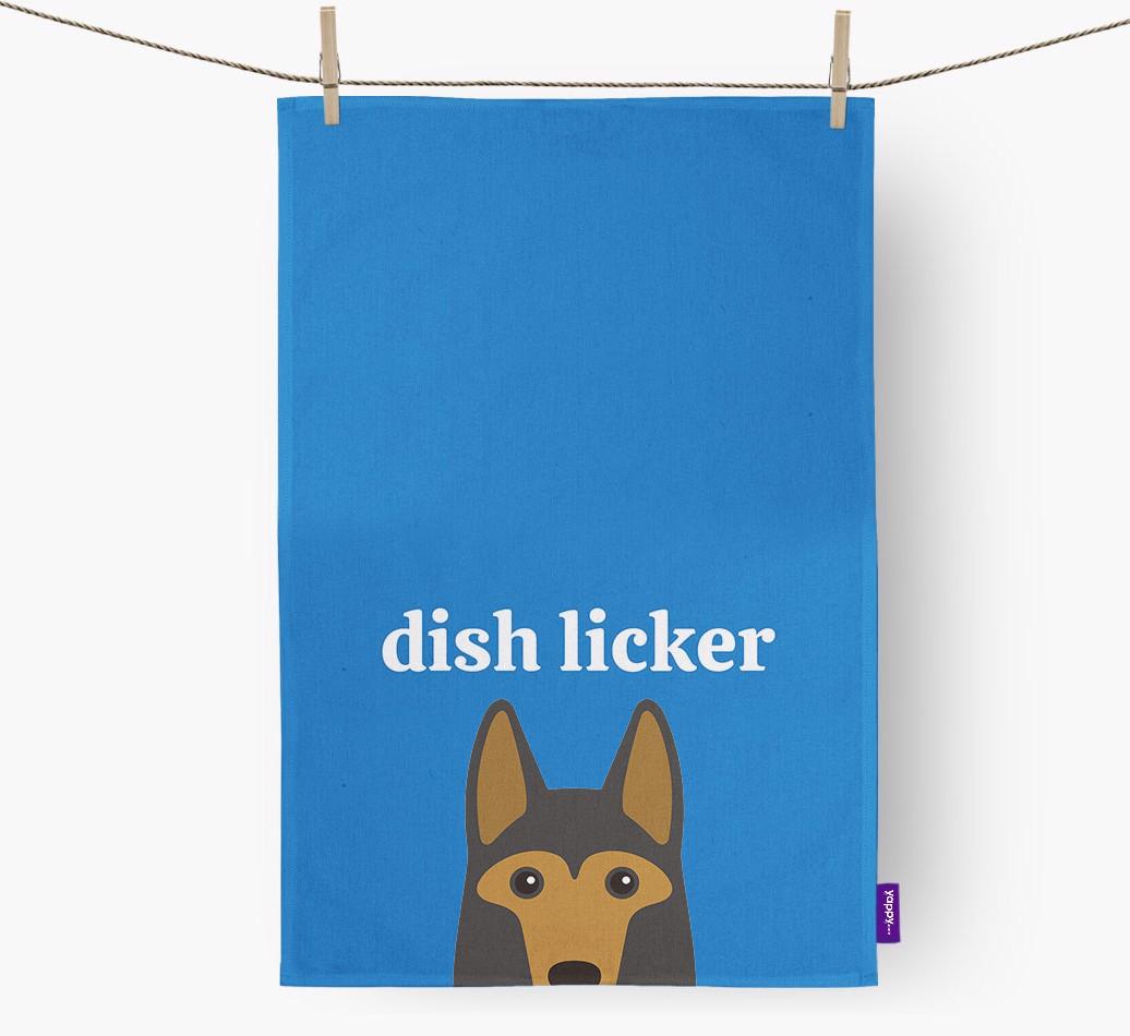 'Dish Licker' - Personalized {breedFullName} Dish Towel
