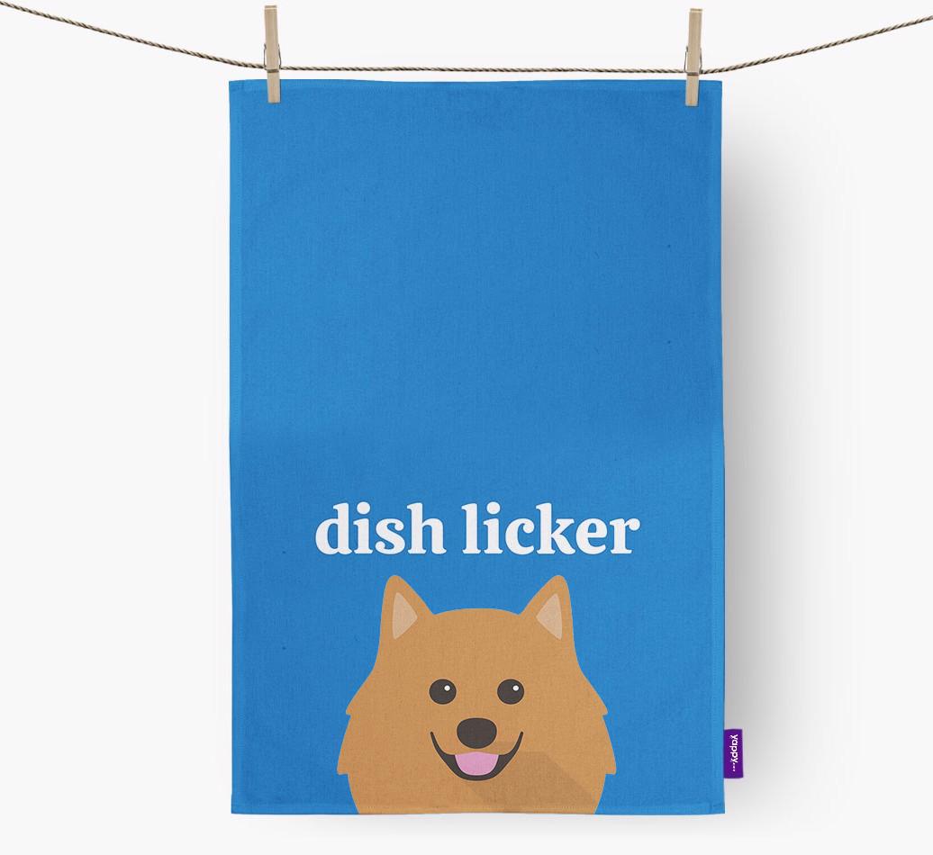 'Dish Licker' - Personalized {breedFullName} Dish Towel
