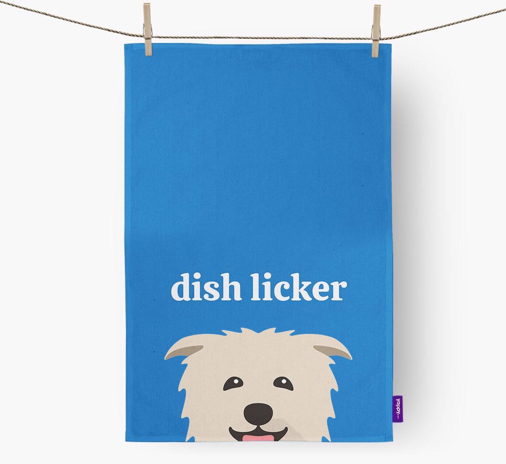 'Dish Licker' - Personalized {breedFullName} Dish Towel