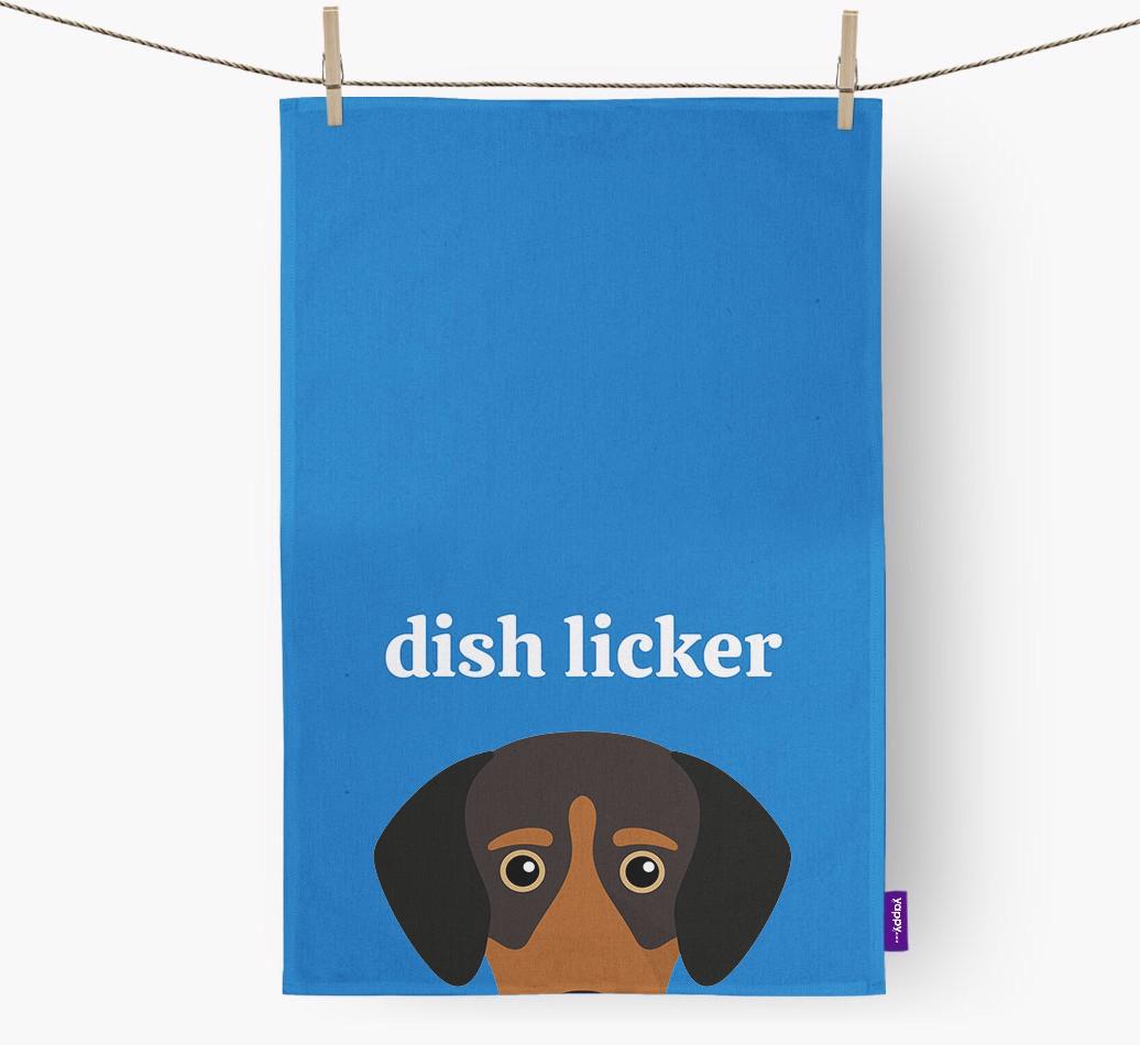 'Dish Licker' - Personalized {breedFullName} Dish Towel