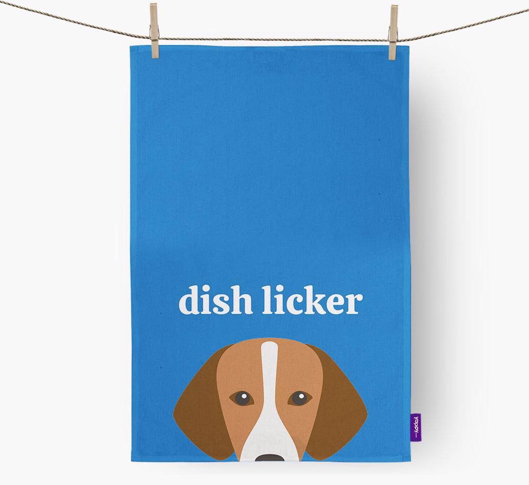 'Dish Licker' - Personalized {breedFullName} Dish Towel