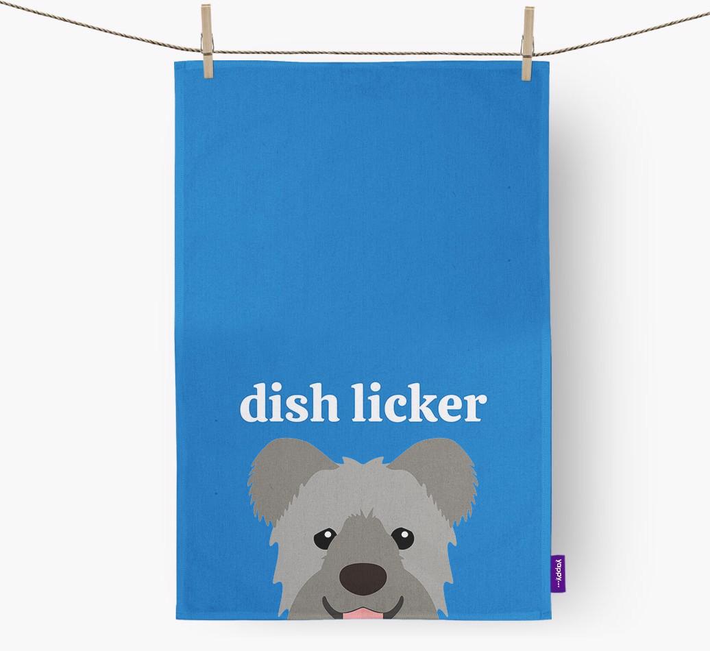 'Dish Licker' - Personalized {breedFullName} Dish Towel