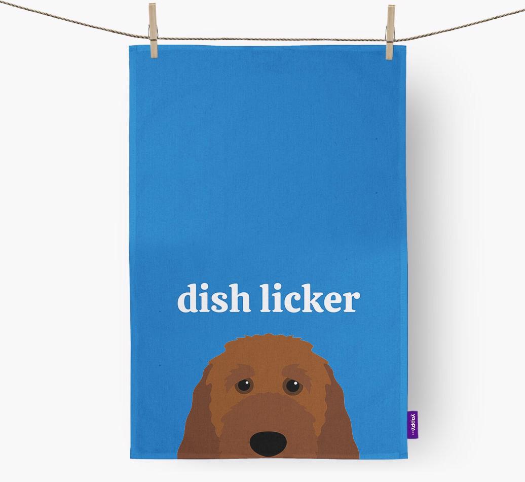 'Dish Licker' - Personalized {breedFullName} Dish Towel