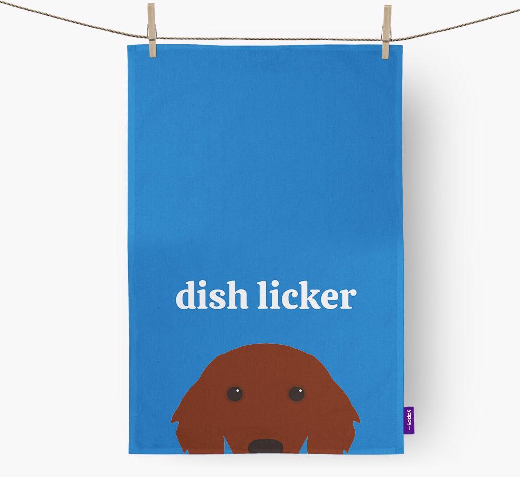 'Dish Licker' - Personalized {breedFullName} Dish Towel