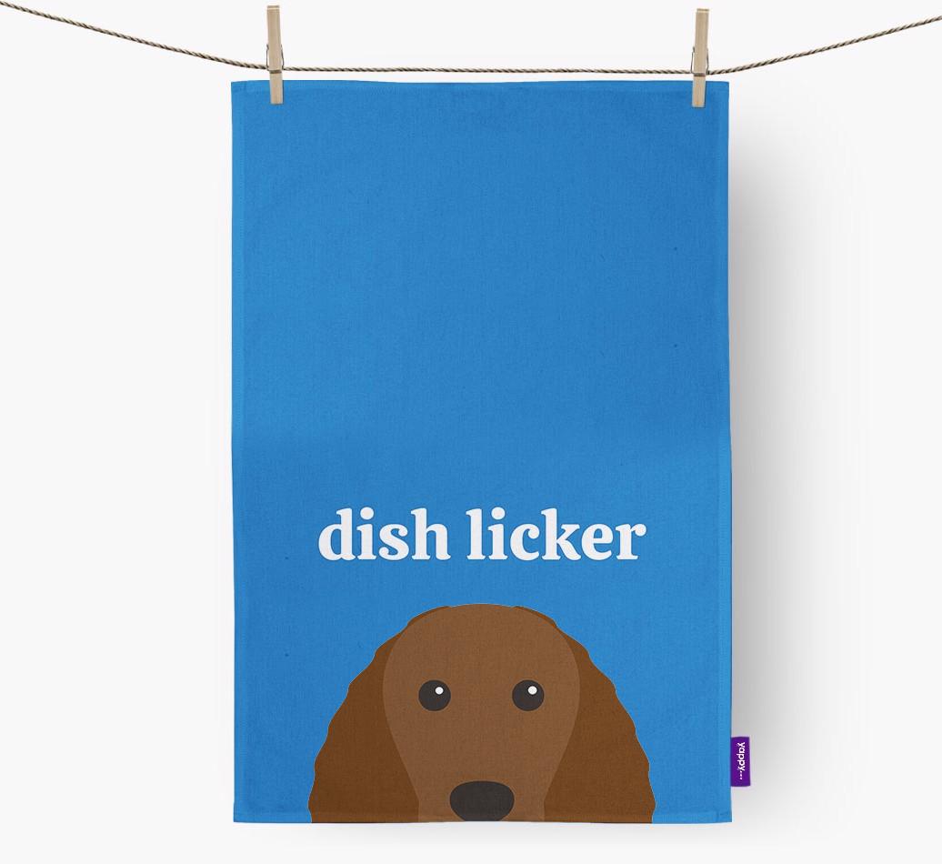 'Dish Licker' - Personalized {breedFullName} Dish Towel