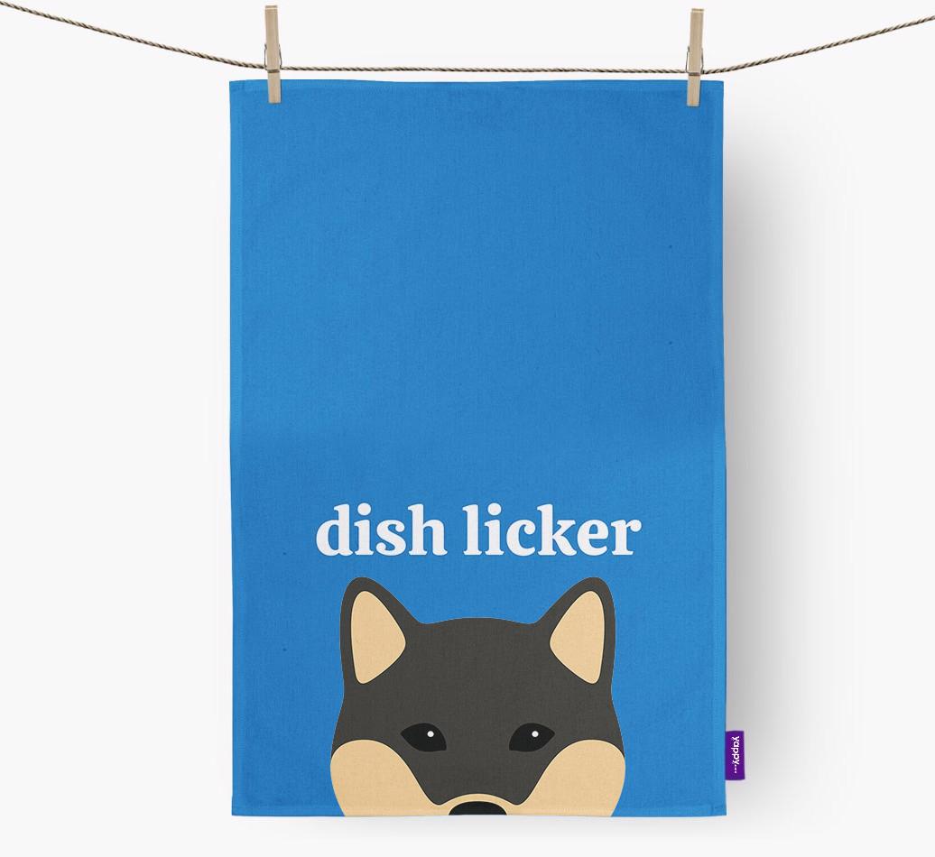 'Dish Licker' - Personalized {breedFullName} Dish Towel