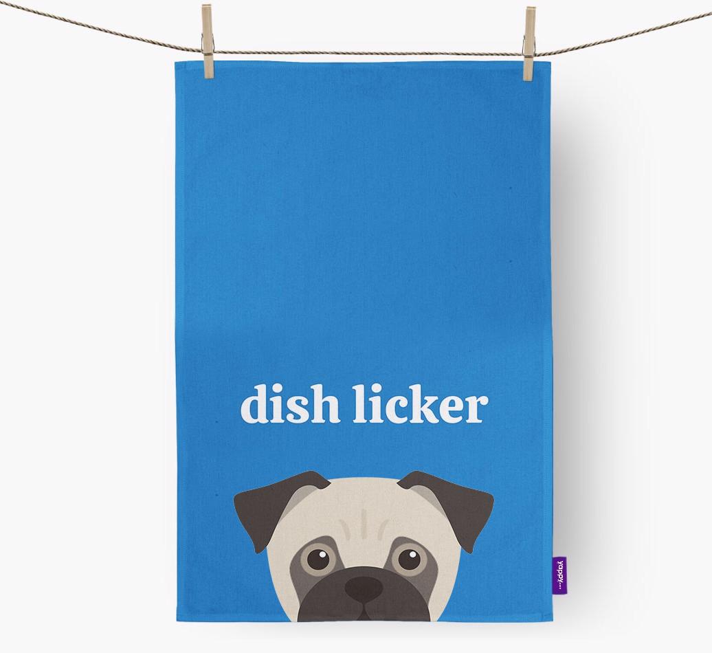 'Dish Licker' - Personalized {breedFullName} Dish Towel