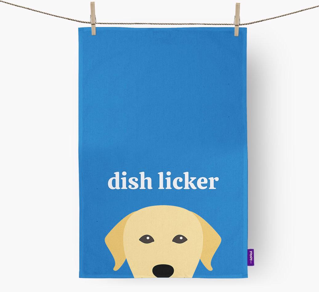 'Dish Licker' - Personalized {breedFullName} Dish Towel
