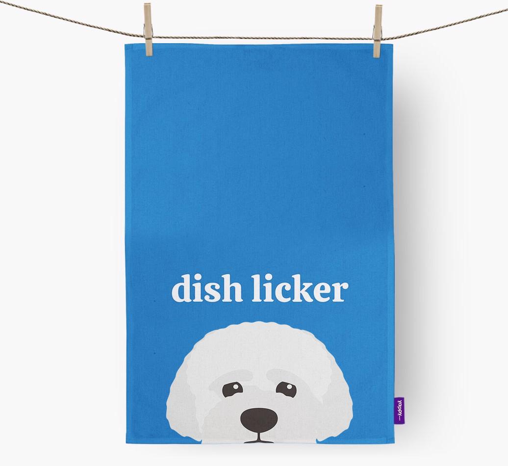 'Dish Licker' - Personalized {breedFullName} Dish Towel